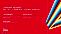 Lean Teams, Big Growth: Best Practices for Experience Platform Investments
