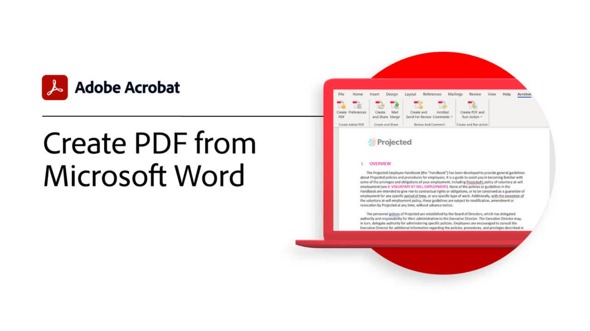 Create PDF from Microsoft Word